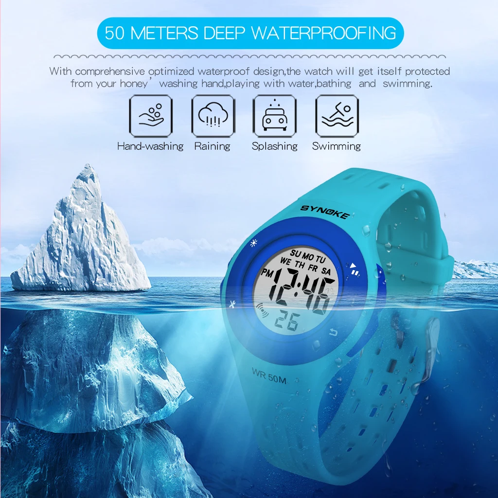 SYNOKE Student Children's Watch Kids Led Fashion Sports Watches Waterproof For Kids relogio infantil menina digital