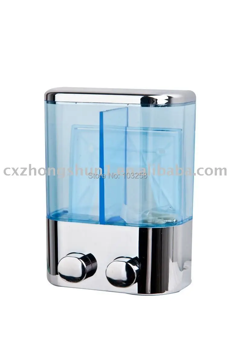 

2*300ml H-Q Bathroom Kitchen Wall Mount Manual double Soap dispenser Washroom Shower Shampoo Dispenser ABS Sanitizer Box TSD19