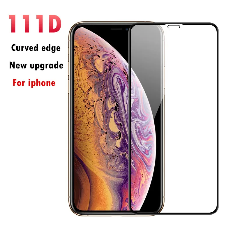 111D Gebogene Rand Vollen Abdeckung Schutz Glas Für iPhone X 7 8 6 6 S Plus Gehärtetem Screen Prote