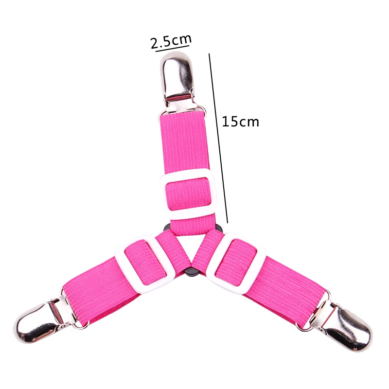 

4pcs Three-Head Clamp Elastic Cover Blanket Grippers Holder Bed Sheet Clip Mattress Fasteners Fixing Slip-Resistant Belt Clip