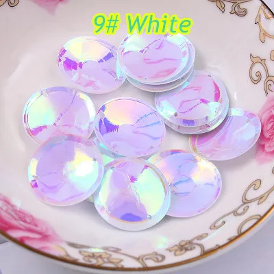 

200pcs/lot Large Round Sequins 20mm Cup PVC With 2 Side Holes DIY Costume Decoration Golden White Confetti