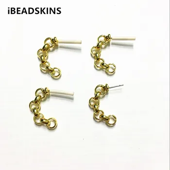 

New arrival!24x18mm 100pcs/lot gold color Zinc alloy chain-shape earrings accessories for Earrings DIY( as shown)