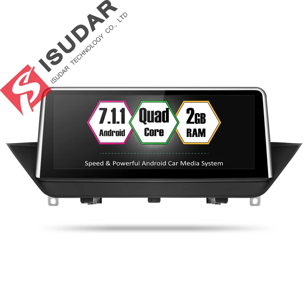 Isudar Автомагнитола на Android 7.1.1 10.25 дюймов для автомобилей BMW/X1/E84/F48 CIC NBT 32GB 4 Ядра GPS