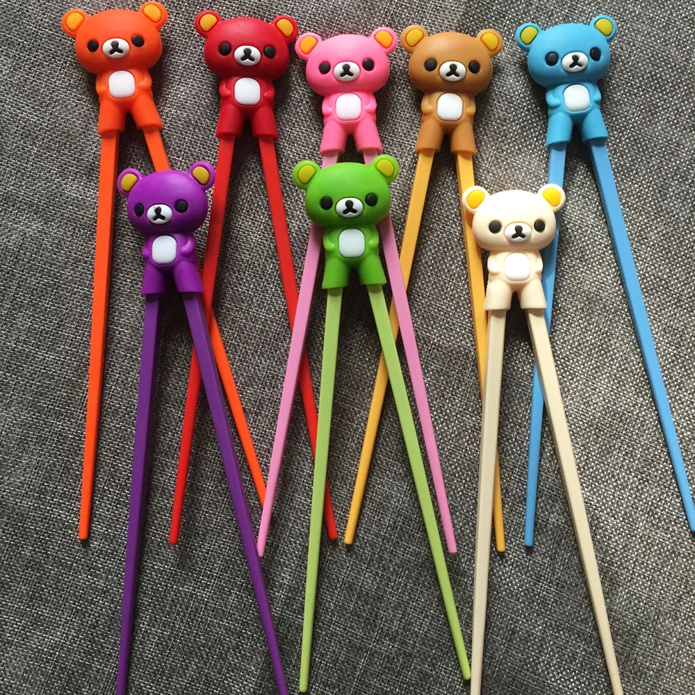 

Hot Sale 1 Pair Multi Color Cute Bear Panda Cat Minions Learning Training Chopstick Kid Children Chinese Chopstick Learner Gifts