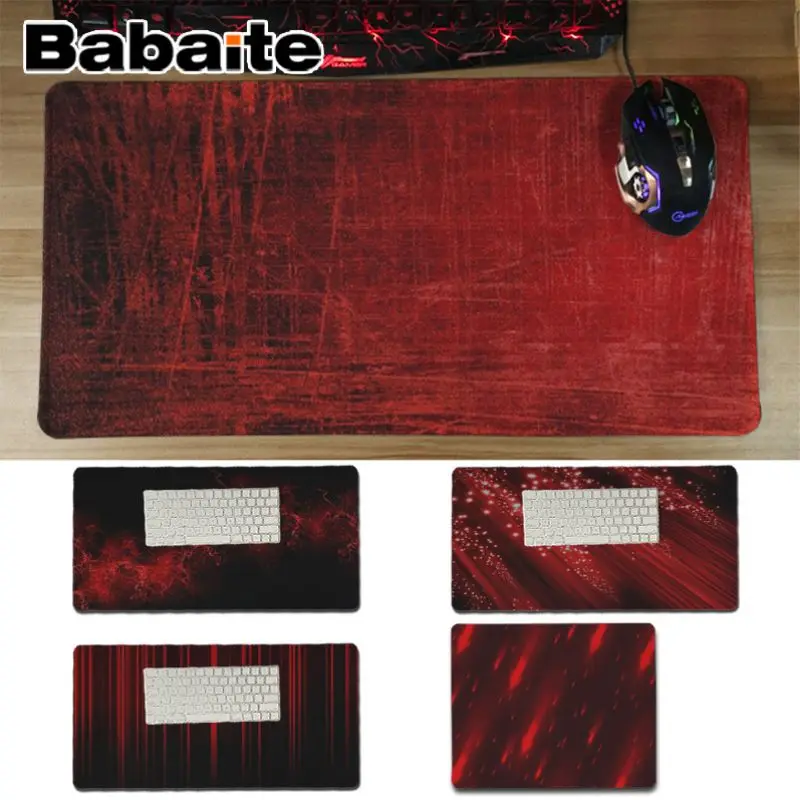 

Babaite Hot Sales Abstract Red Rubber Mouse Durable Desktop Mousepad Locking Edge Mousepad Mat Keyboard Mat Table Pad
