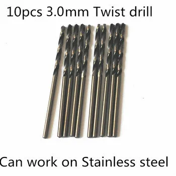 

10pcs 3..0mm twist drill FANGDAWANG high quality 9341 roll forged straight shank HSS drill bits for stainless steel