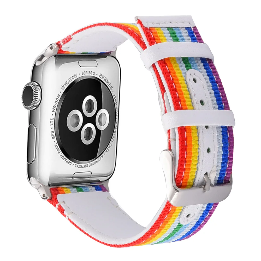 Ремешок нейлоновый Плетеный для apple watch 42 мм 38 кожаный спортивный браслет iWatch Series