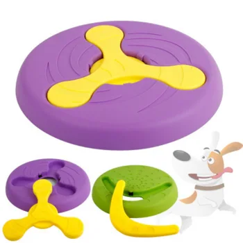 

New Pet Training Silicone Throwing Toy Dog Silicone Disc Bite Throwing Training Pet Supplies
