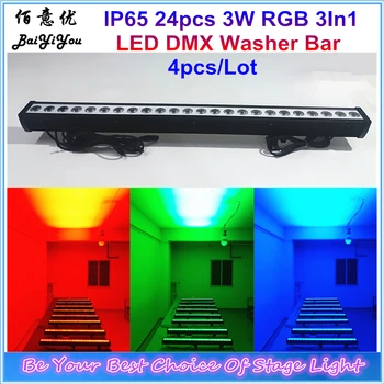 

Waterproof LED Stage Wall Wash Lighting For Outdoor DJ Show Music Concert 24pcs 3W RGB 3In1 LED IP65 DMX Washer Bar Lighting
