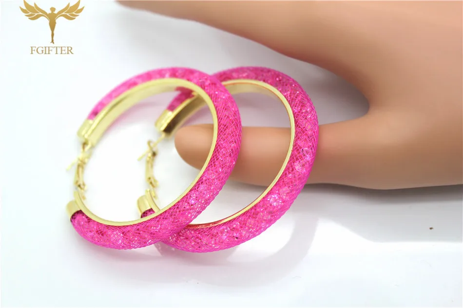 Очаровательные яркие Кристальные круглые серьги с кристаллами 60 мм большие золотые серьги-кольца для женщин gouden oorbellen