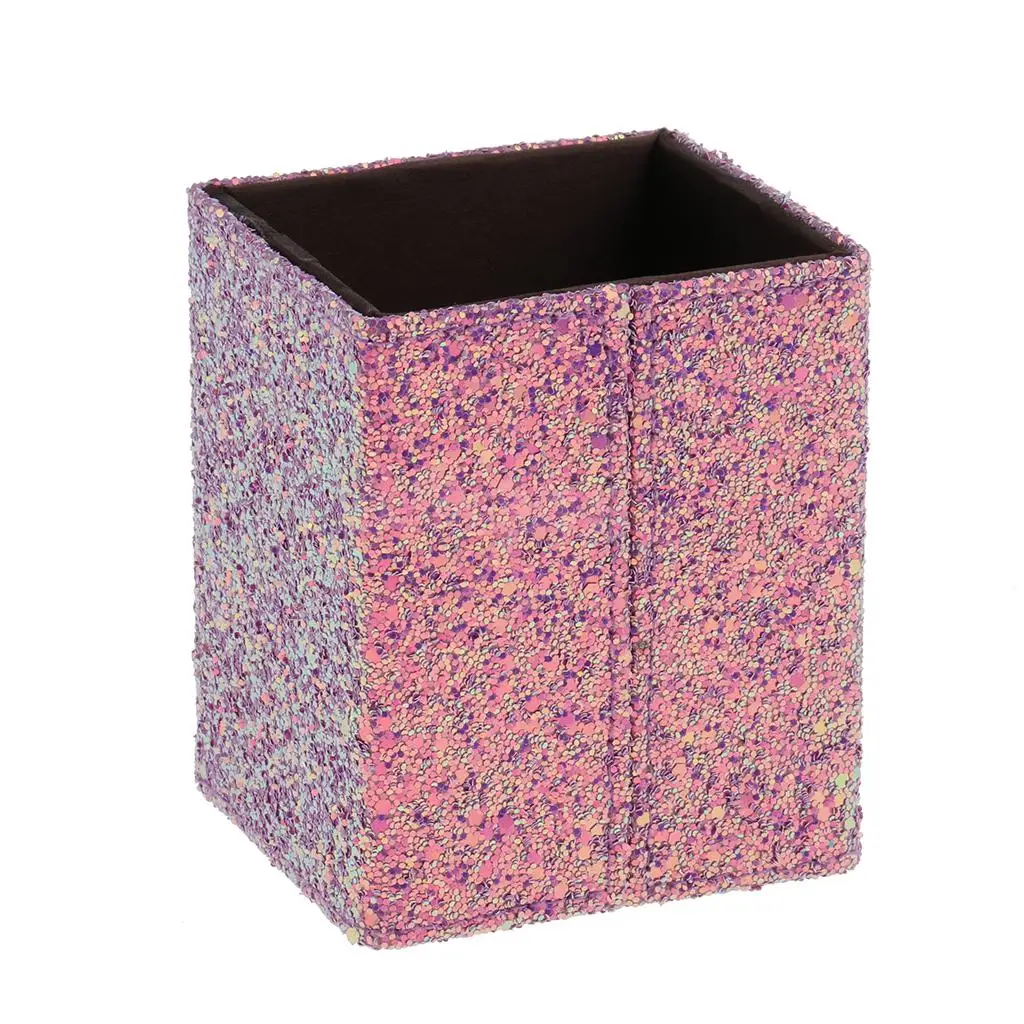 

PU Leather Cosmetic Cup Case Makeup Brush Pen Lipstick Pencil Holder Empty Storage Box Desktop Business Stationery Office Holder