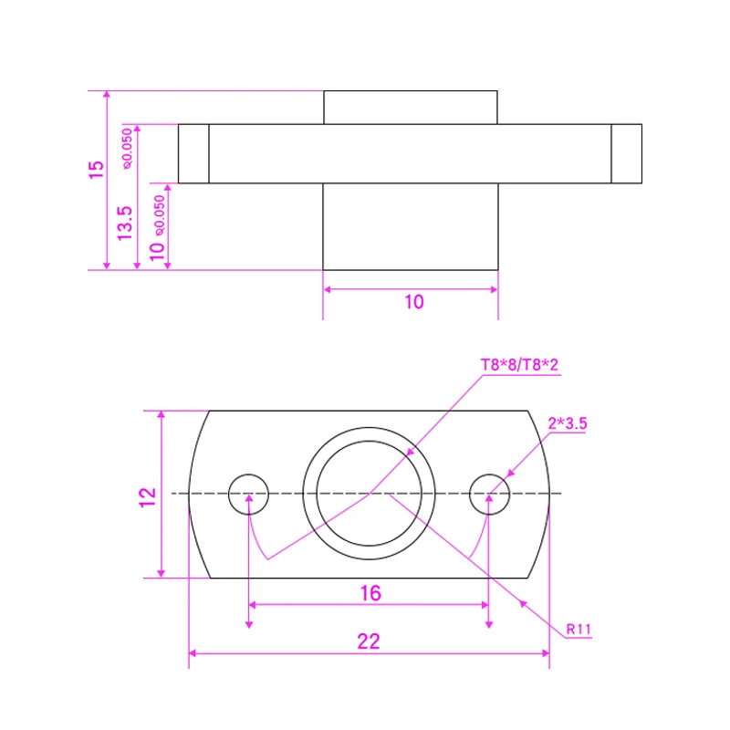 T8 leadscrew гайка шаг 2 мм привести 2 мм/8 мм латунь T8x8mm фланец привести винт гайка для ЧПУ Запчасти 3d принтеры интимные аксессуары