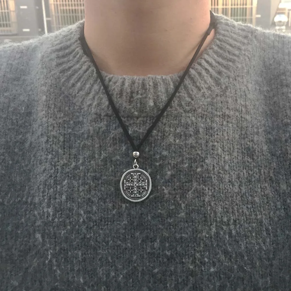 Модные мужские Иерусалим цепочки и ожерелья Израиль Стиль Христианский крест кулон медальон ювелирные изделия