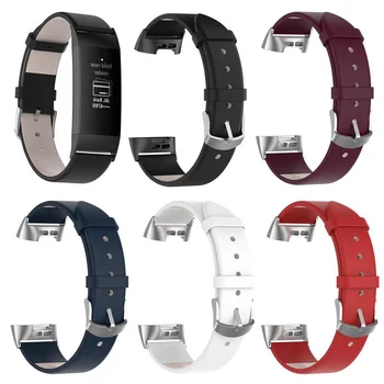 

Replacement Bands Leather Straps Smart Fitness Watch Wristband for FitbitCharge 3 GDeals
