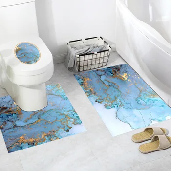 

3pcs multi colorful pattern bathroom anti-skid waterproof decorative wall PVC environmental self-adhesive toilet sticker