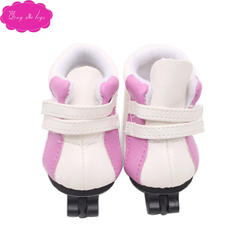 Куклы обувь высокое качество белый лед роликовые коньки розовый скейтборд подходит 18 дюймов девушка куклы и 43 см Детские куклы s101