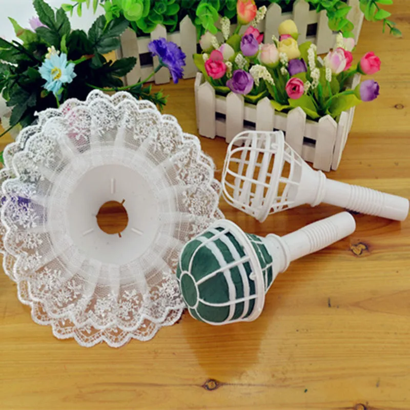 Bridal Floral Foam Bouquet Handle Wedding Flower Holder Party