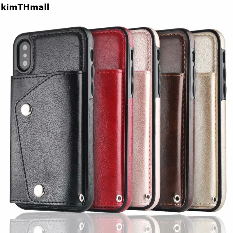 

Case For Apple iPhone X back Cover PU leather wallet case funda for iPhone X 10 case luxury Card slot soft phone case kimTHmall