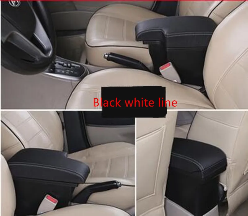 For Ford Focus 2 armrest box central Store content Storage box Ford focus armrest box - Название цвета: Black white line