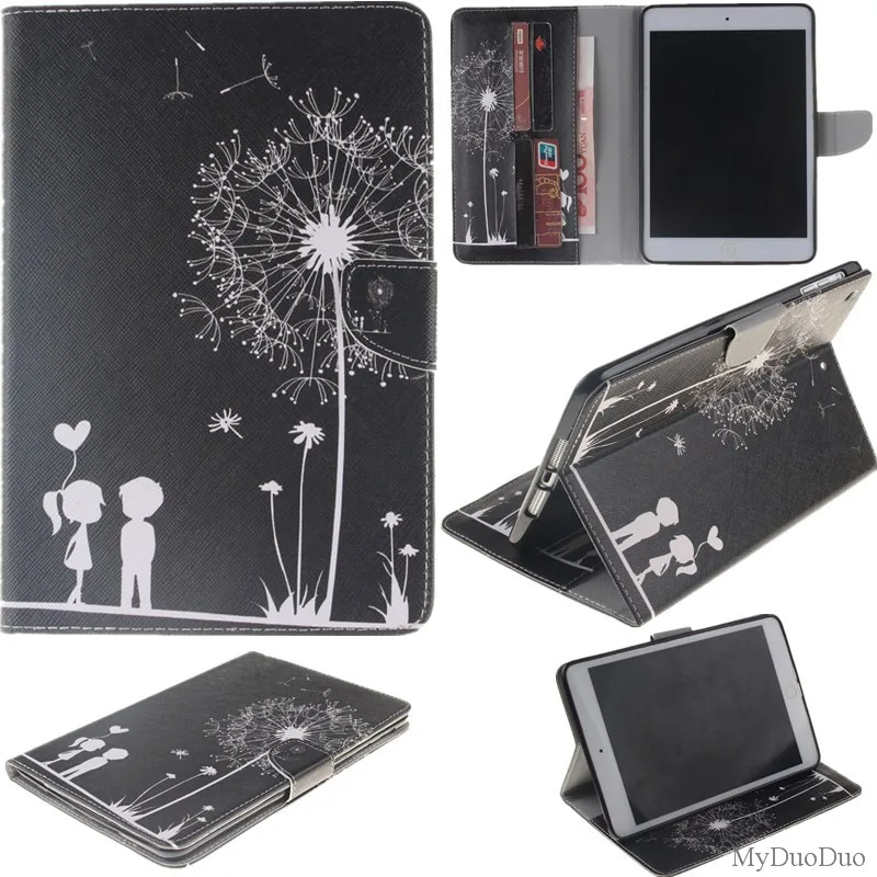 Lovly Flower Flip Wallet Case For Apple iPad Mini Cover For Mini 2 Mini1 Mini 3 Case PU Leather Stand Tablet Cover Case Fundas (9)