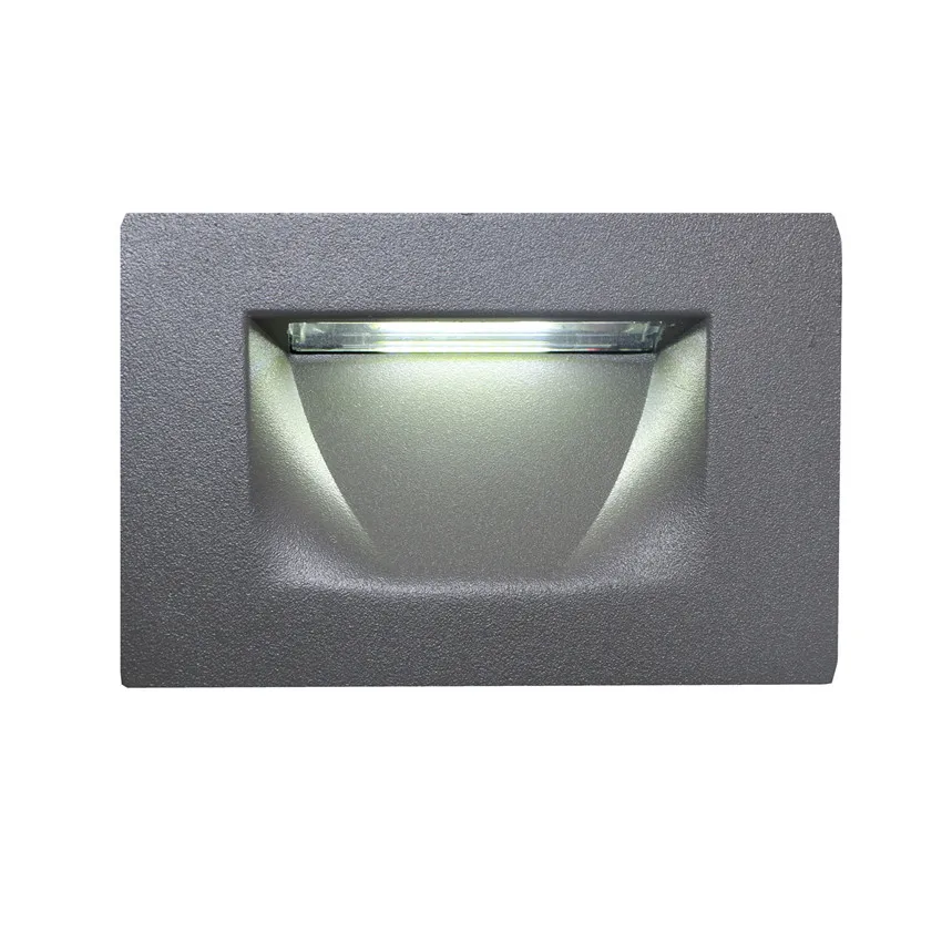 Светодиодный светильник для лестницы, алюминиевый настенный светильник, 3 Вт, Встраиваемый светодиодный светильник, светодиодный светильник, угловые лампы, AC85-265V, наружный светильник, серый цвет BL59