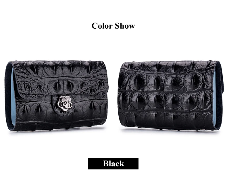 Lomelobo Split Leather Unisex Card Holder Alligator Women credit cards Wallet Men ID Card Purse Ladies Fashion Bank Cards Wallet HCL406 Details (12)