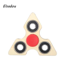 Elsadou дерево ручной Tri-Spinner лучший Fidget Spinner игрушки палец