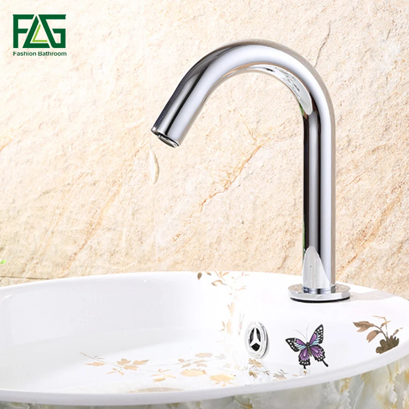 

Contemporary Basin Faucet Chrome Faucet Ceramic Plate Spool Water Saving Battery Power Automatic Infrared Sensor Buque FLG8008