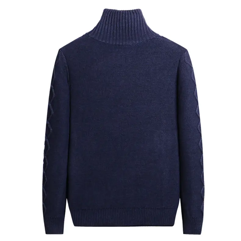 MuLS 2019 Heavy-Knit Half Zipper Pullover Sweater Men Winter Warm Thicken Cable knitwear Sweater Jumpers Male Cotton Acrylic 3XL 10