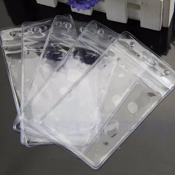 

THINKTHENDO 5PC Popular Clear PVC Badge Work Exhibition ID Name Waterproof Card Holders