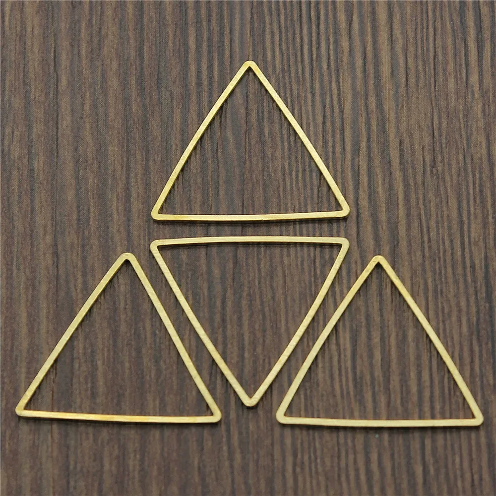 

20pcs 4 Colors 24x24x24mm Triangle Shape Charms Pendant Connector For Jewelry Making 1mm Thickness Jewelry Findings & Components