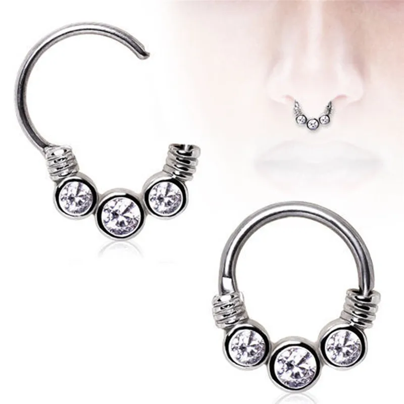 

Stainless Steel copper False nose Ring Earring Body Piercing Fake Septum Rings And Studs Fake Nose Rings For Women Body Clip