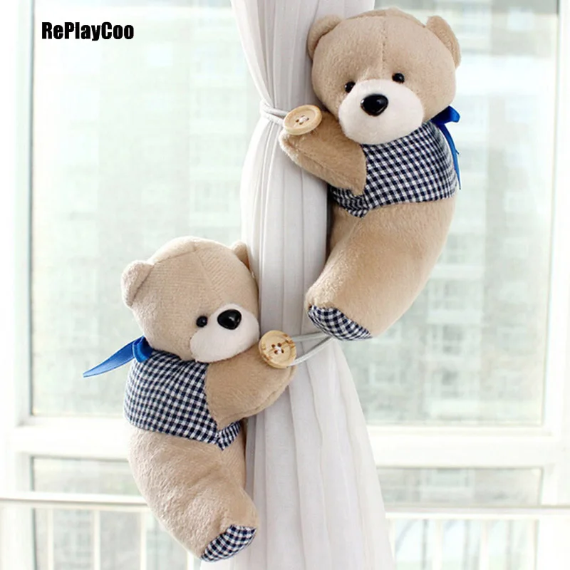 

2pcs/Lot Cute Teddy Bear Curtains Buckle Plush Toys For Children Baby Plush Toys Kawaii Bears Plush Teddy-Bear Ted Stuffed 008