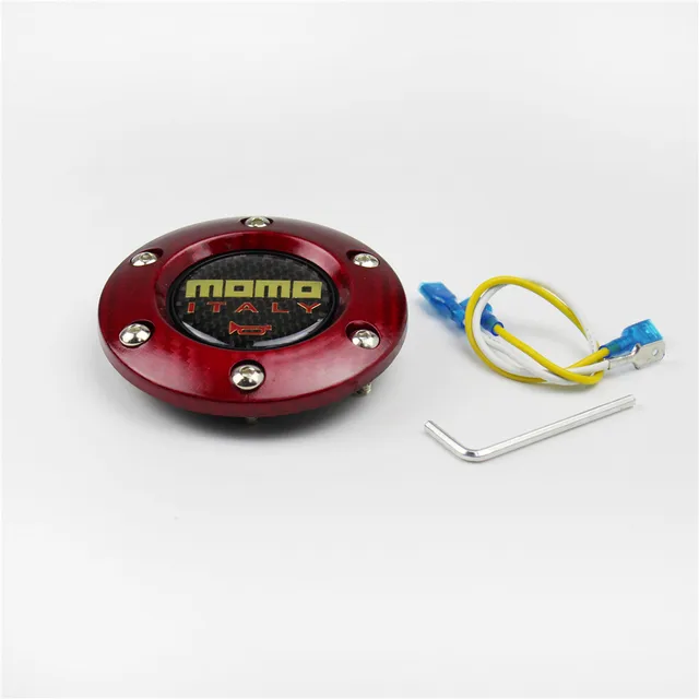 Free Shipping MOMO Racing Car Steering Wheel Horn Button + Cover Auto Carbon Fiber Horn Button