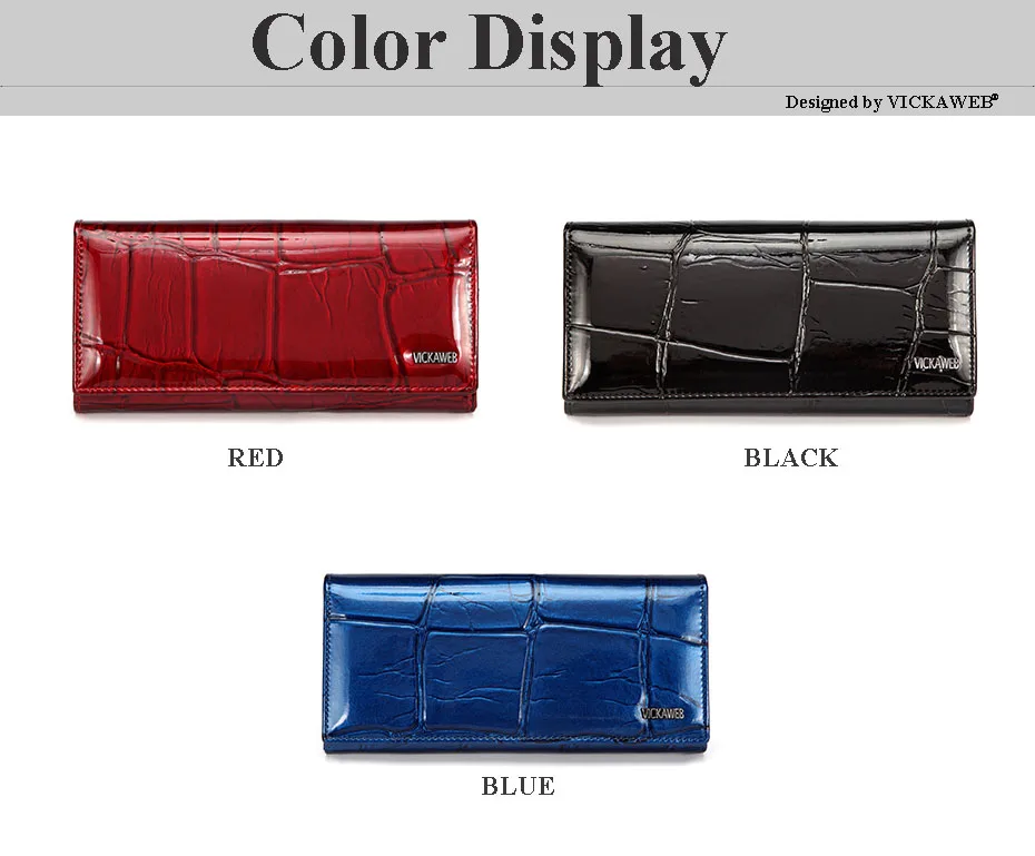 VICKAWEB Magnetic Hasp Wallet Women Genuine Leather Wallet Female Fashion Women Wallets Long Womens Wallets and Lady Coin Purses-VK1777-003