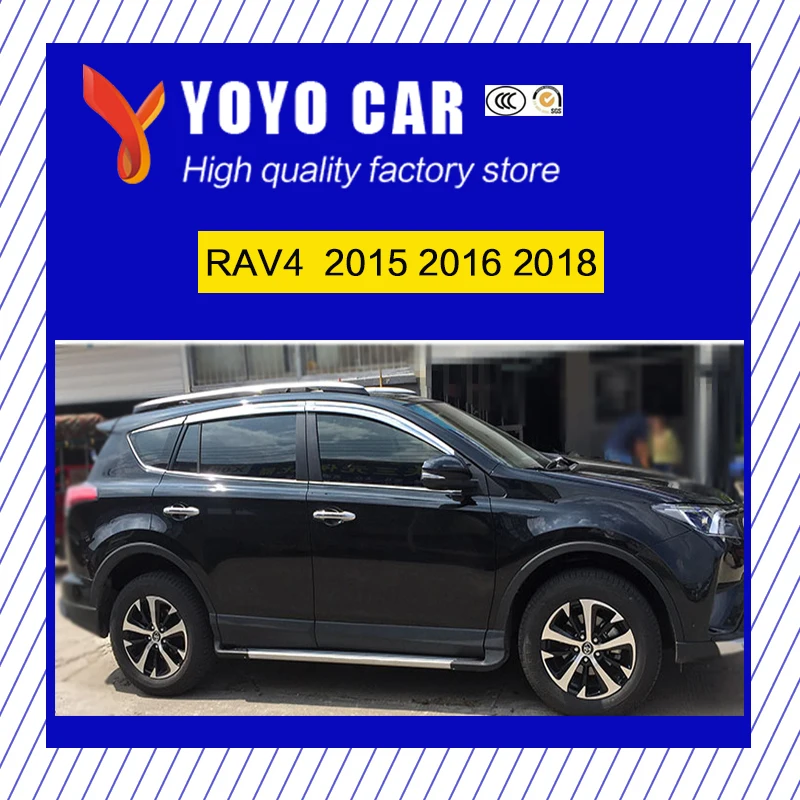 

Hot sale High quality 6 Piece ABS plating decorative Awnings shade rain sun wind deflector window visor for RAV4 2015 2016 2018