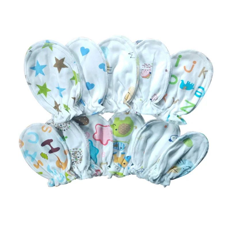 4 пары перчаток и рукавиц для новорожденных, Детские антицарапки из мягкого хлопка с рисунком унисекс, для маленьких мальчиков и девочек - Цвет: Boy Random pattern