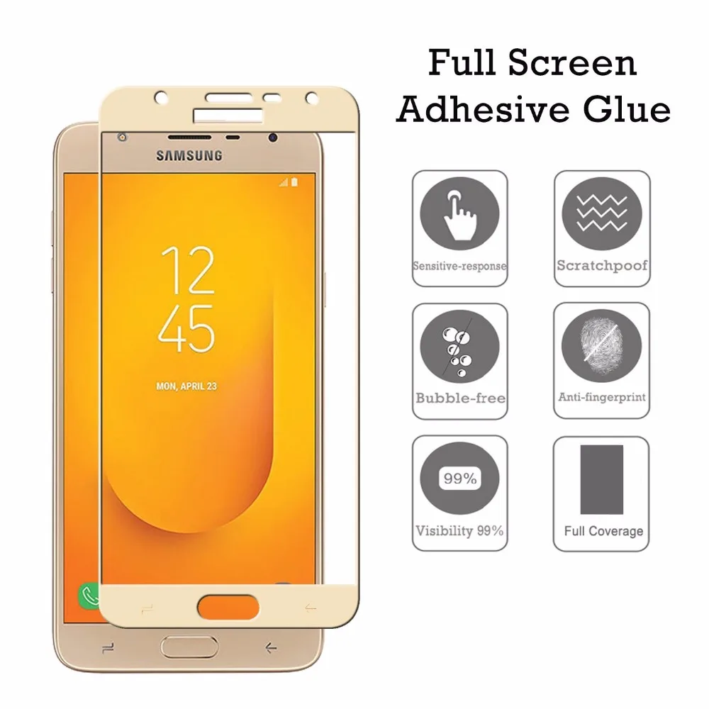 Полное покрытие из закаленного стекла для samsung Galaxy J7 Duo 2018 J7Duo2018 J7Duo защитный чехол