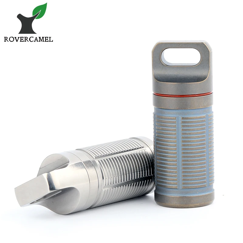 

Rover Camel Portable Titanium Pill box Case Waterproof Battery Storage Ultralight Titanium Container Ta6110rc