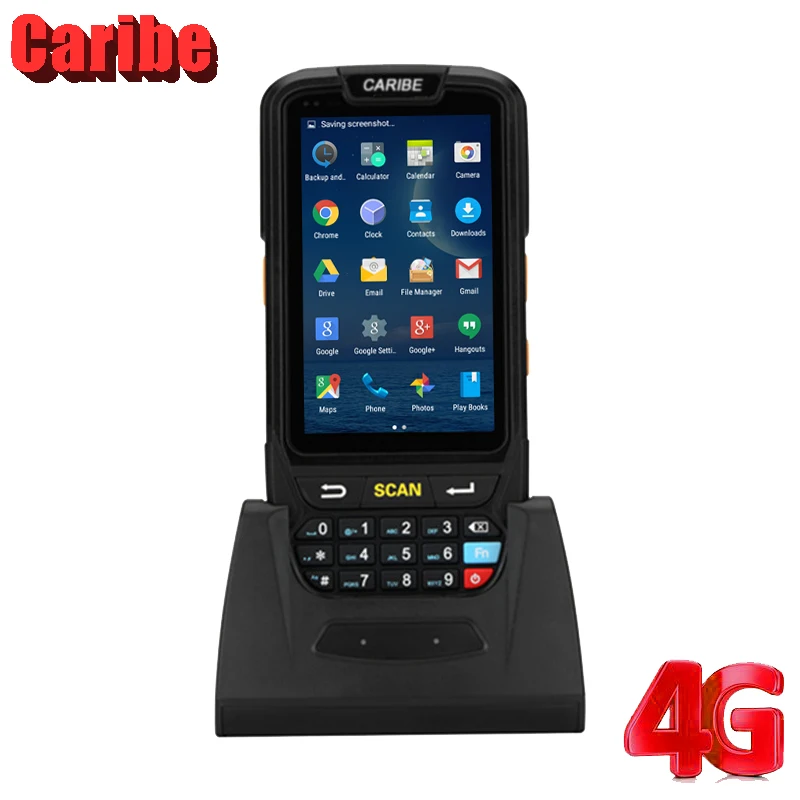 الروبوت 7.0 المحمول 2D الباركود ماسحة قارئ اتصال المدى القريب سماعة لاسلكية تعمل بالبلوتوث WIFI وعرة PDA 4G RFID