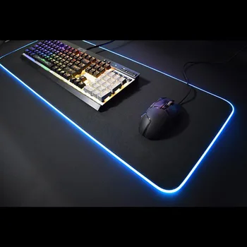 

RGB Large Glowing LED Extended Mousepad Non-Slip Rubber Base Computer Keyboard Pad Mat Soft Gaming Mouse Pad