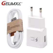 Адаптивное зарядное устройство для быстрой зарядки, 5 В, 2 А, штепсельная вилка европейского стандарта+ кабель Micro USB, зарядка для samsung Galaxy S7, S6 Edge, Note 4, 5, QC 2,0