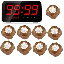 Беспроводная система вызова Ресторан Обслуживание беспроводной Ресторан удаленный вызов официанта система подкачки+ 9 шт. передатчик вызова