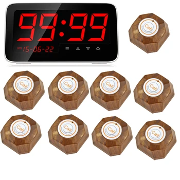 Wireless Calling System Restaurant Serving Wireless Restaurant Remote Waiter Calling Paging System + 9pcs Call Transmitter