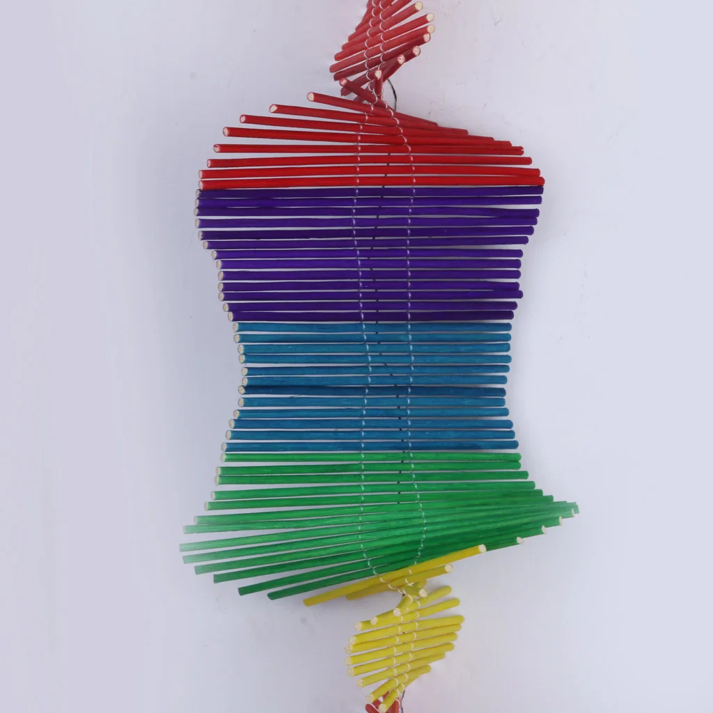 Rainbow Color Spiral Wind Garden Park Tent Charm Hanging Spinner 5 Size 