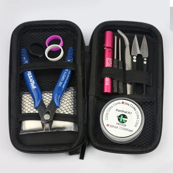 

KEBO Electronic Cigarette DIY Tool Bag Tweezers Pliers Wire Heaters Kit Coil Jig For Packing Electronic Cigarette Accessories