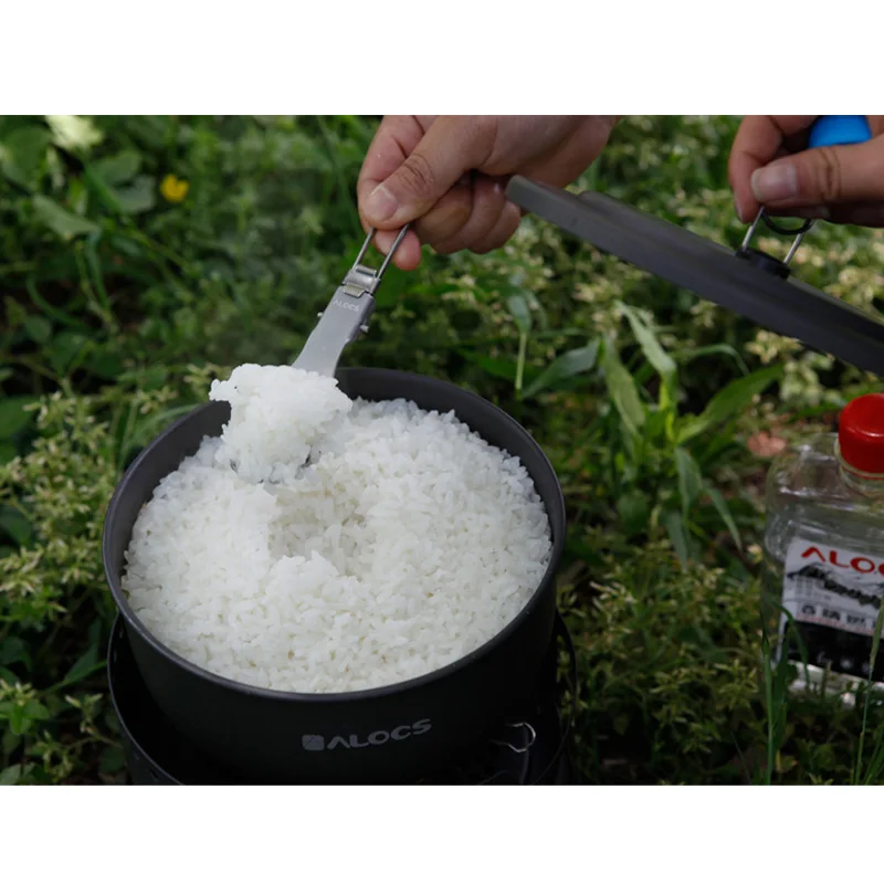 Nuevo Alocs acampar al aire libre senderismo picnic Utensilios de cocina Palillos plegable Tenedores cuchara 3 IN1 ultra light aluminio cubiertos Vajilla