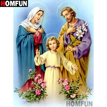 

HOMFUN Full Square/Round Drill 5D DIY Diamond Painting "Religious figure" Embroidery Cross Stitch 3D Home Decor Gift A12035