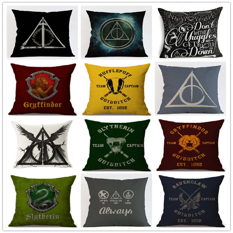 

Harry Potter Style Cushion Cover elk Pillow case Home Decorative Pillows Cover for Sofa Euro Pillow Home Decor