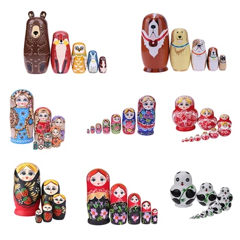 

27 Styles Nesting Wooden Doll Toys Unpainted DIY Embryos Russian Nesting Toy Matryoshka Dolls Kids Learning Painting Toys